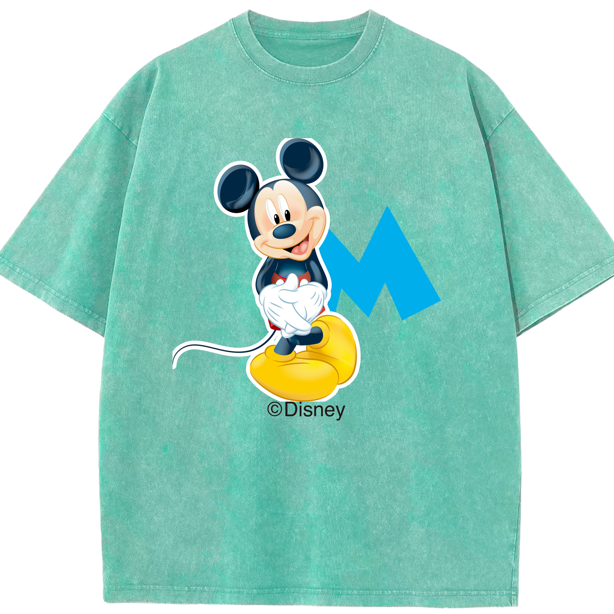 （画像用） ミッキーマウス Mickey Mouse 綿100% ヴィンテージ風 半袖Tシャツ（フロントプリント）